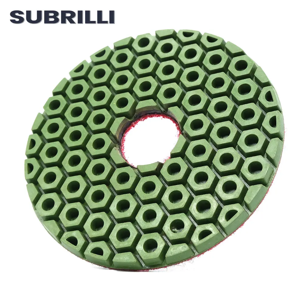 SUBRILLI 4inch Diamond Polishing Wheel Aggressive Grinding Sanding Disc For Granite Marble Stone Wet Use Edge Floor Polish Pad