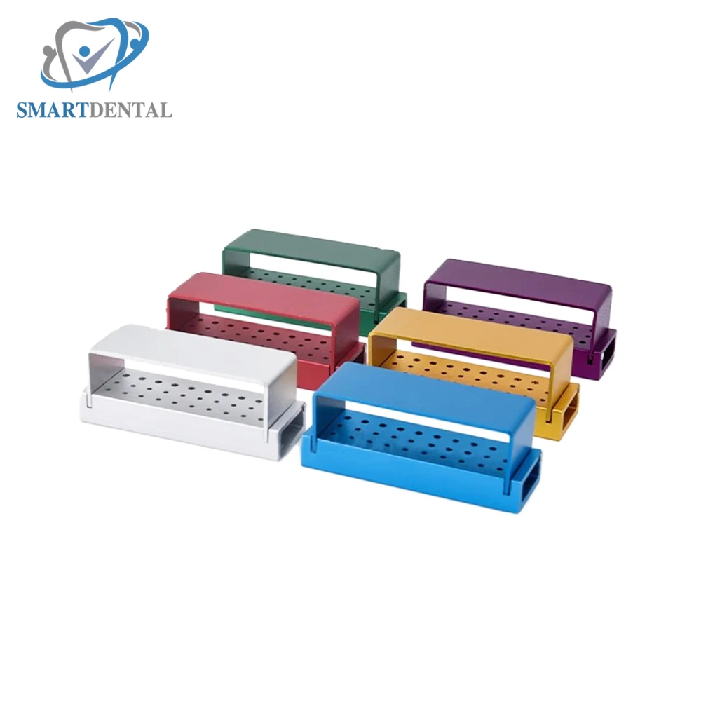 Dental Burs Drill Disinfection Block FG Bur Sterilization Holder Autoclavable Aluminium 30 Holes Dentistry Material