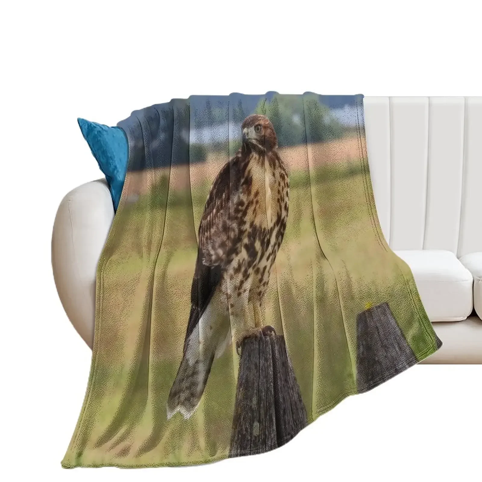 Red-Tailed Hawk Throw Blanket Polar Bed covers Blankets