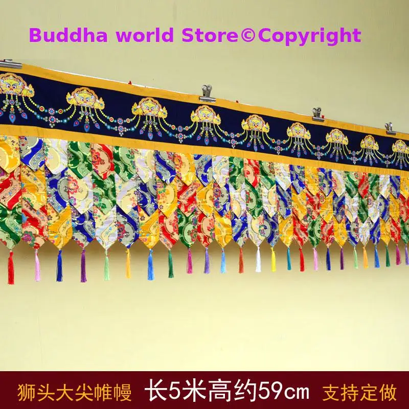 2025 long Buddhist supplies altar Temple buddha hall Wall enclosure decoration Enclosing Tapestry draperies curtain