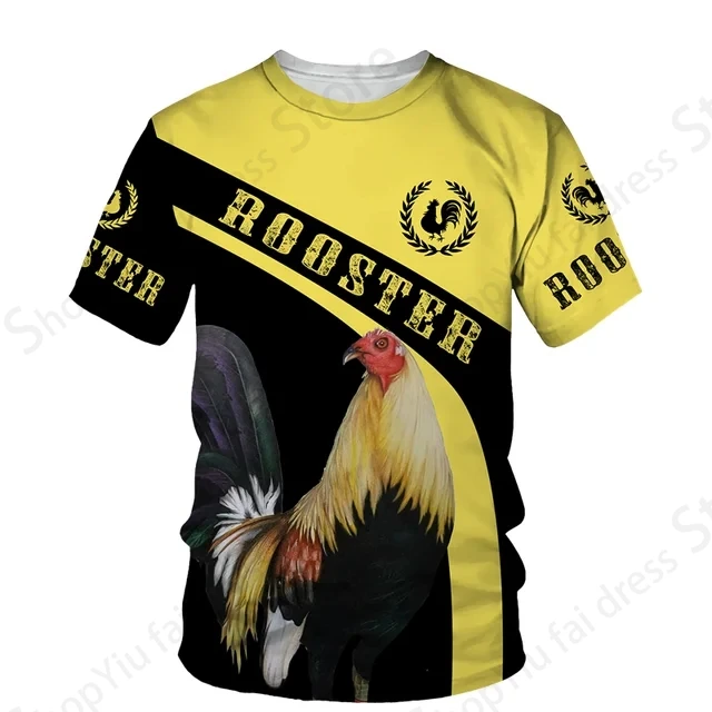 Animal Vintage Men\'s T-shirt 3d Rooster Print T-shirts Men Women Fashion Short Sleeve Tshirt Kid Hip Hop Tops Tees Male Camiseta