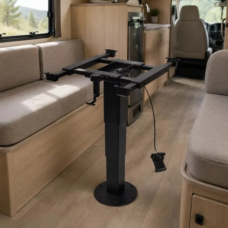 Adjustable Pneumatic Lift RV Boat Table Pedestal Detachable Powder Coated Aluminum Alloy Lightweight Vehicle