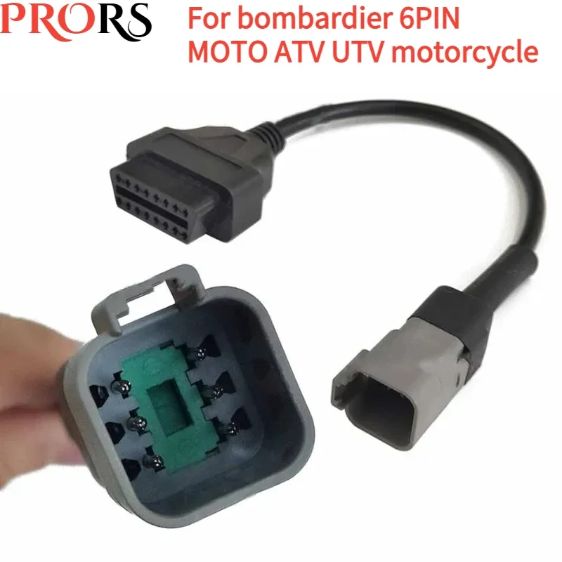 Lo último en Cable adaptador de diagnóstico hembra OBD2 de 6 pines a 16 pines para Bombardier para BRP 6PIN MOTO ATV UTV línea de conector de