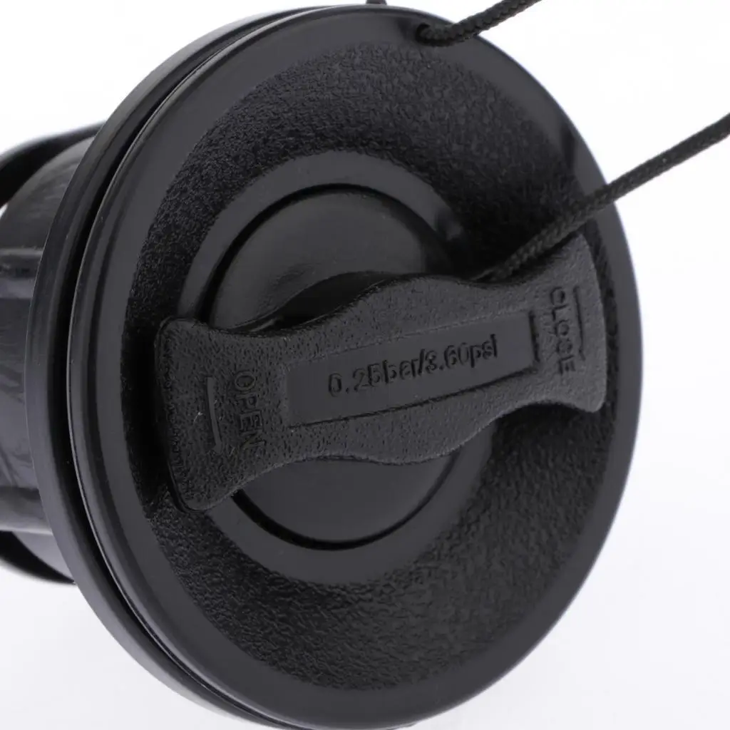 Bouchon de assujetd'air en caoutchouc pour bateau gonflable, noir, en plastique, pour kayak, planche de surf