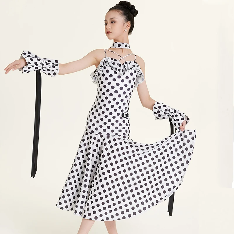 Mode Ballroom Danswedstrijd Kostuum Meisjes Nationale Standaard Latin Dans Jurk Kinderen Prestaties Dansen Jurken SL12669