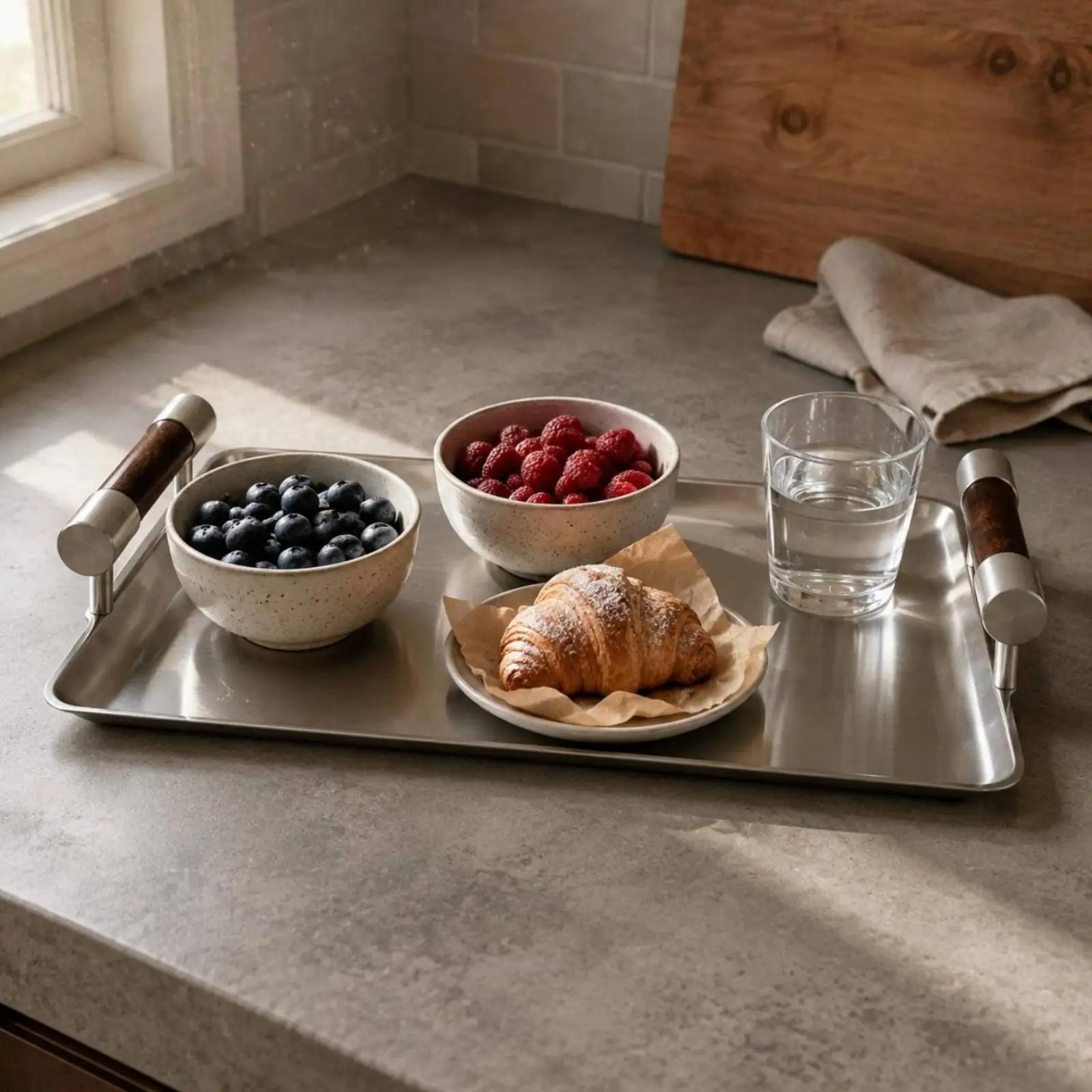 Rectangular Metal Tray Nordic Design Home Accessory Rust-Resistant