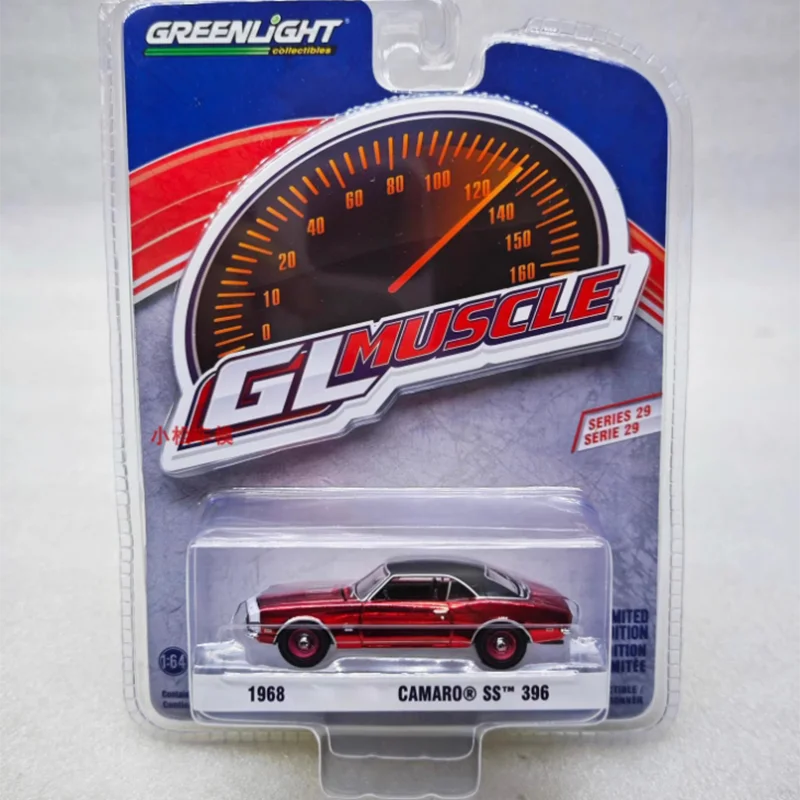 Greenlight 1:64 Skala 1968 Camaro SS 396 Elektroplaterowany Czerwony Stop Symulacja Model Samochodu Statyczny Kolekcja Dekoracja Prezent Świąteczny