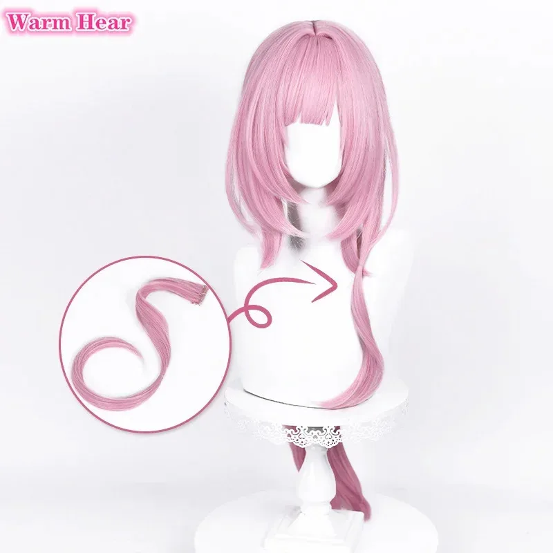 

zizi 2025 80 см длинные игры 3 Elysia Ear Maid розовые термостойкие волосы аниме косплей парики + парик C