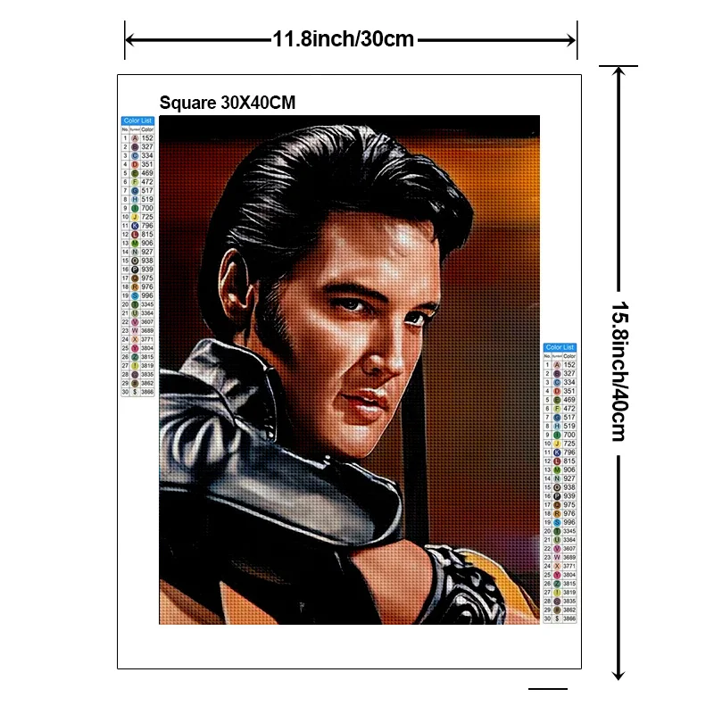 Elvis Presley Rock Singer Square Diamond Painting Kit con diamante ricamo fatto a mano fai da te mosaico decorazione della casa regalo