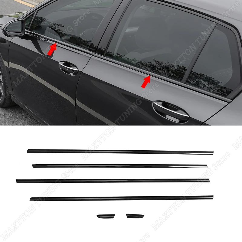 

For VW Golf MK8 MK8.5 2020-2025 GTI GTD R R-LINE TSI TDI Gloss Black Car Window Trim Strip Exterior Body Kit Decorative Stickers
