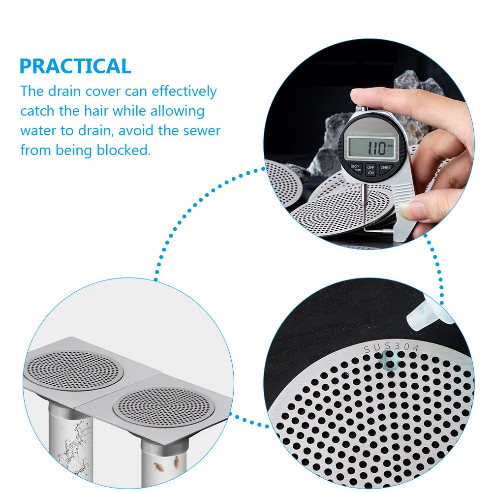 غطاء تصريف الشعر للحمام، غطاء تصريف من الفولاذ المقاوم للصدأ، شبكة مرشحة مرتبة للمنافضة المنزلية، حل مناسب عالمي سهل التنظيف