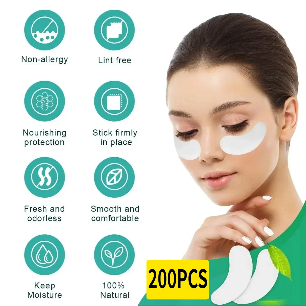 200Pairs Lash Extension Eye Stickers Hydrogel Patches Grafting Eyelashe Under Eye Pads Eyelashes Extension Lashes Tools Makeup