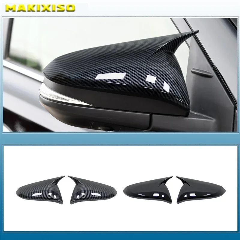 2PCs White Car Rear View Mirror Cover car Accessories Side Rear View Wing Mirror Cover Cap For Toyota RAV4 2013-2019