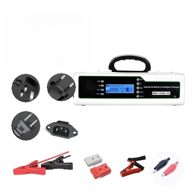 Porta.ble 12v 24v 48v Ba.ttery Cha.rger 110v 220v 10a. 20a. 25a. Sma.rt Lifepo4 Lea.d-a.cid Ba.ttery Cha.rger
