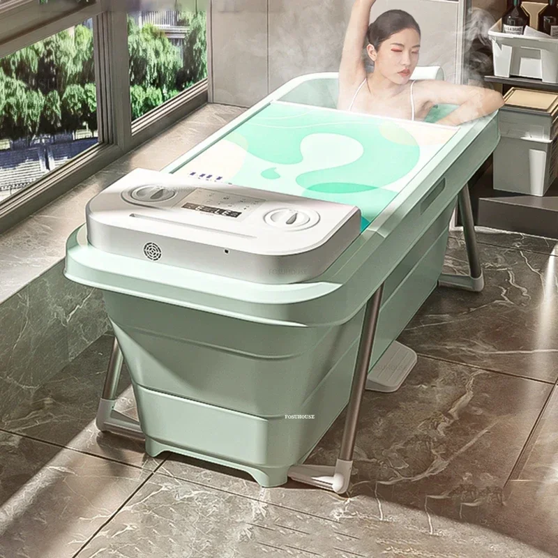 

Portable Bathtub Adult Home Full Body Bath Bucket Foldable Spa Bathtub Automatic Heating Sweat Steaming Bucket Comfortable Bidet