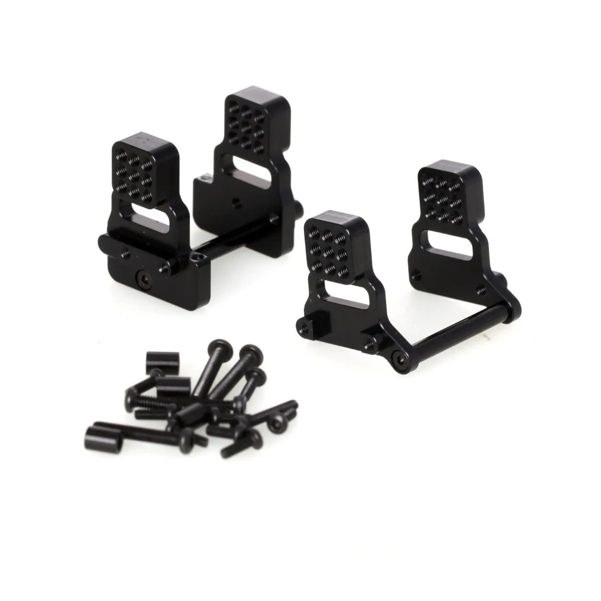 LCX Racing 1/18 coche trepador de control remoto, torre de choque delantera y trasera de aluminio, soporte de choque para Traxxas TRX4M, piezas mejoradas, accesorios