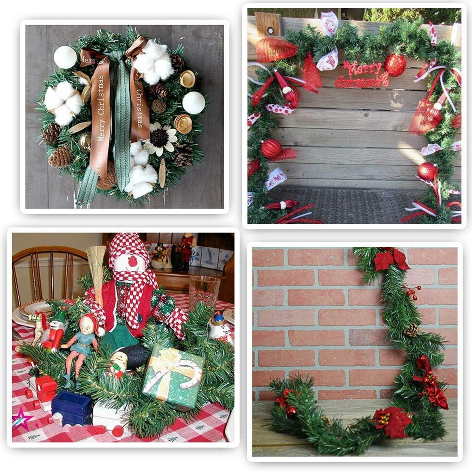 Künstliche Pflanzen Efeublätter-Kranz 5/7,5 Meter Kunstpflanzen Heimdekoration Hochzeit Weihnachten Outdoor Festival Türdekoration – Detail 1