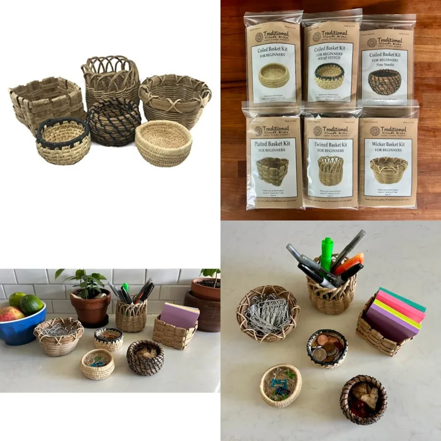 

Beginner Basket Weaving Kit Set of 6 - Basketry Weave Kit for and Adults Complete with Basket Weaving Supplies and Instructiona