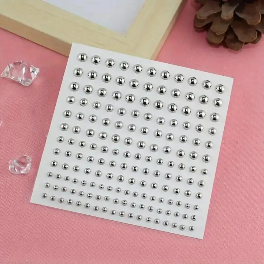 Y2K 1sheet Cool Punk Trendy Silvery Simulation Studs Acrylic Stickers Ear Studs Nose Studs Eye Studs Casual Makeup Patches KK