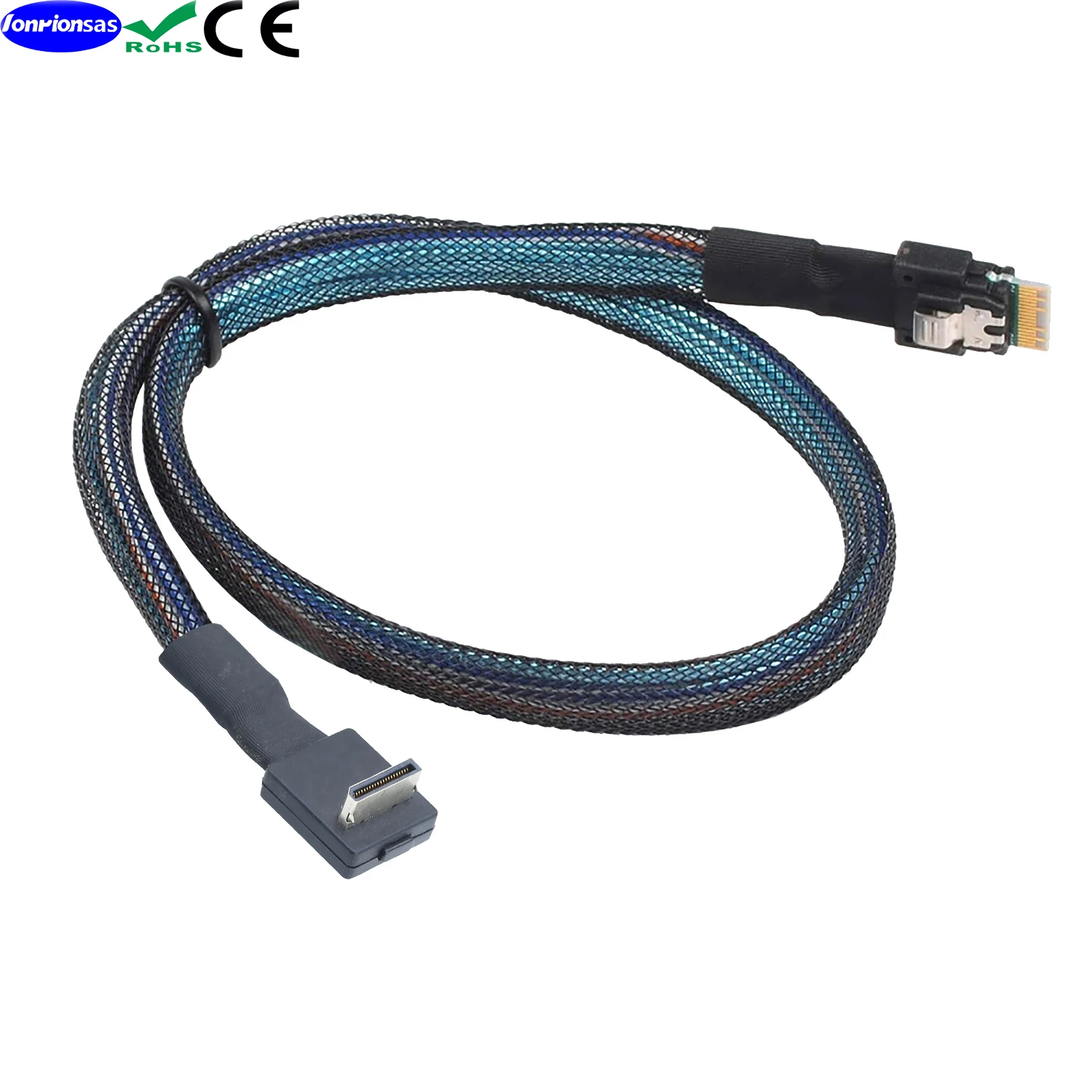 لونريونساس # PCIE Oculink SFF-8611 4I 90 درجة إلى Slimline SFF-8654 4I 38P ذكر NVME لكابل SSD #6