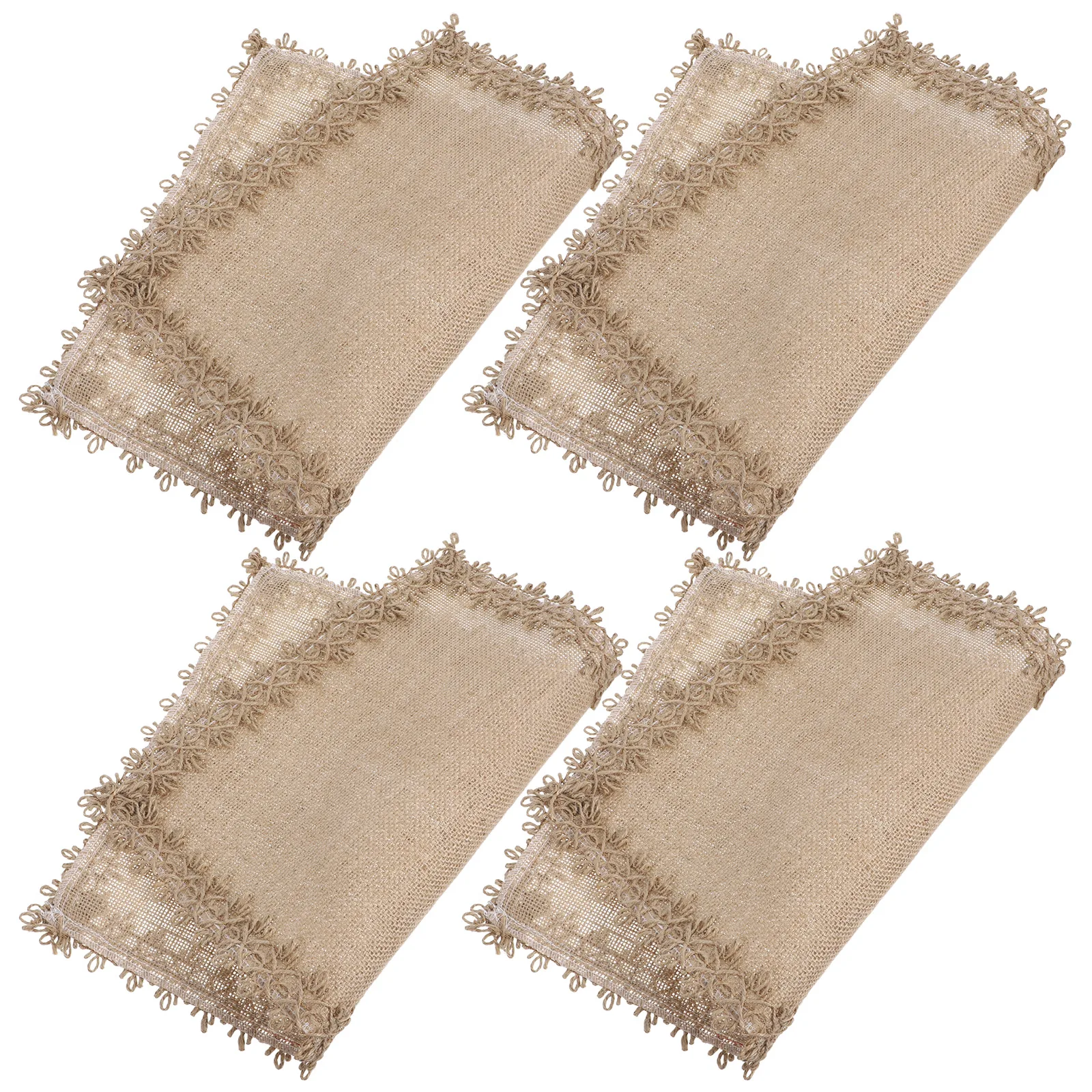 

4 Pcs Table Mats Jute Placemats Elegant Fringe Heat Resistant Table Mats Dining Decor Kitchen Linen Boho Style