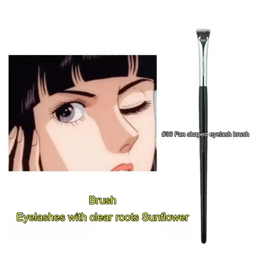 High-quality Fiber Fan-shaped Eyelash Brush Soft Skin-friendly Brow Comb Flat Contouring Eyelash Brush Beauty Makeup Tools