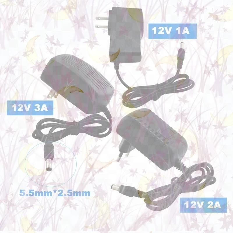 

Адаптер зарядного устройства для светодиодных лент, преобразователь переменного тока 110-240 В постоянного тока 12 В 1 А 2 А 3 А, вилка европейского стандарта, США, трансформатор освещения E2