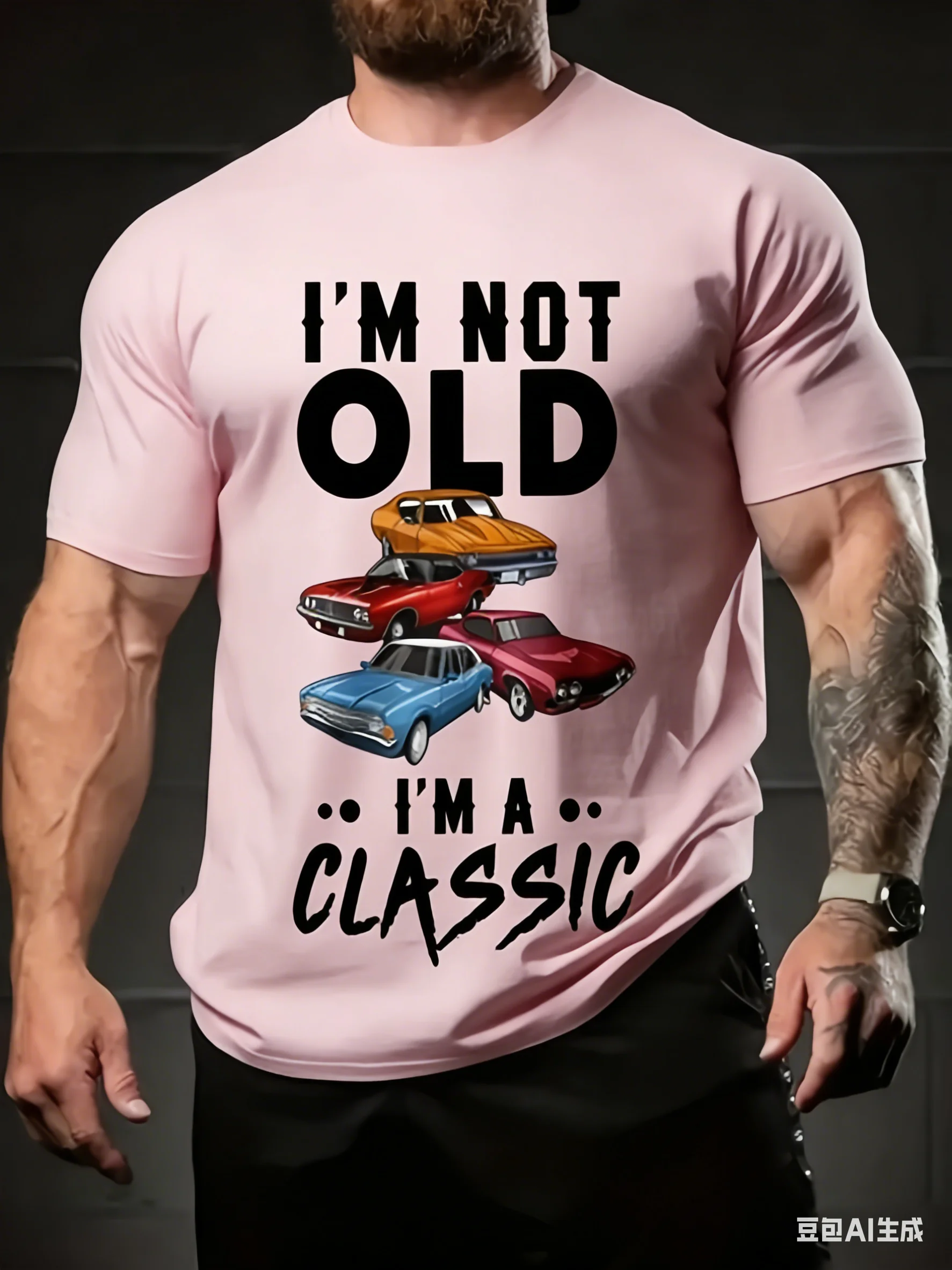 Summer 100% Cotton Men's T Shirt Soft Breathable Fabric Various Color Car Pattern Prints Versatile Item Suitable Daily Commuting