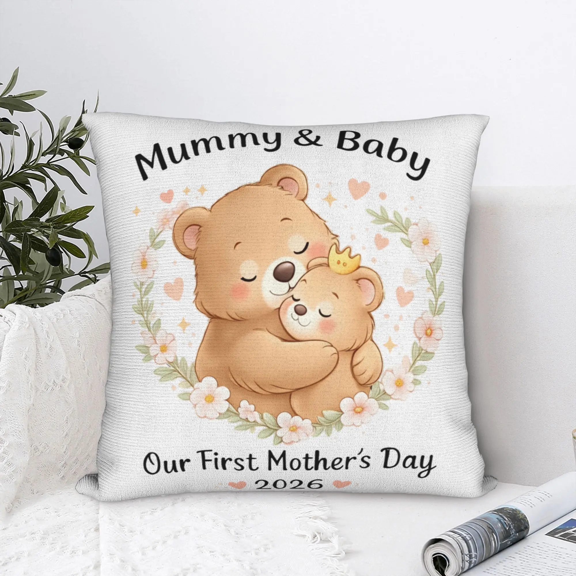 Our First Mothers Day Together Pillow Case  Soft Pillow Cover For Sofa Bedroom Home Decor Funny Cushion Cover