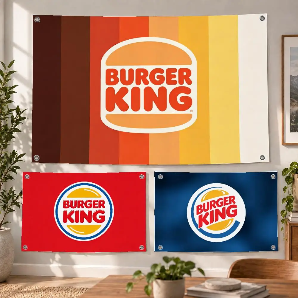 Food Burger King Flags Decorative Flag Banner Indoor Bedroom Dorm Gaming Room Wall Party Club Decor Fan Gift