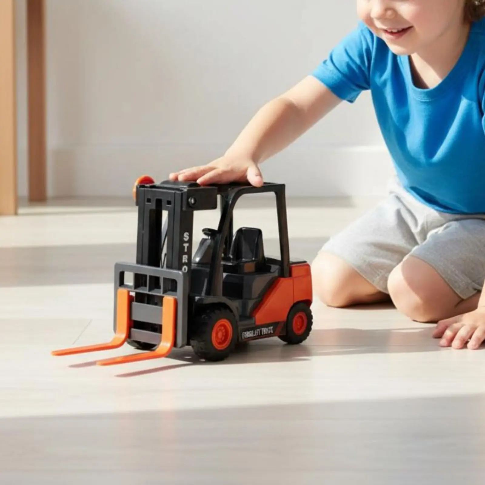 おもちゃのフォークリフト-落下防止フォークリフトおもちゃ-子供用車両-調節可能なプロングゴムタイヤ-男の子用