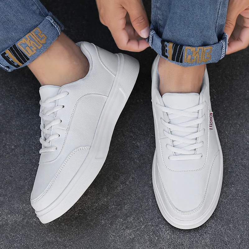 Leather Men Shoes Sneakers Trend Casual Breathable Leisure Male Sneakers Non-Slip Footwear Vulcanized Shoes Tenis Masculino
