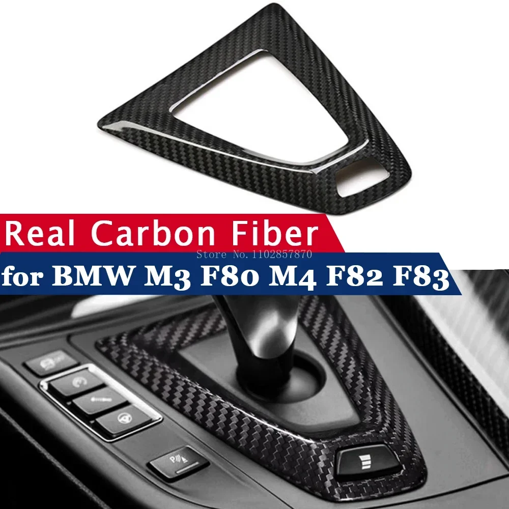 LHD RHD Real Carbon Fiber Gear Shift Cover for BMW M3 F80 M4 F82 F83 2012-2019 Replacement Frame Interior Accessories