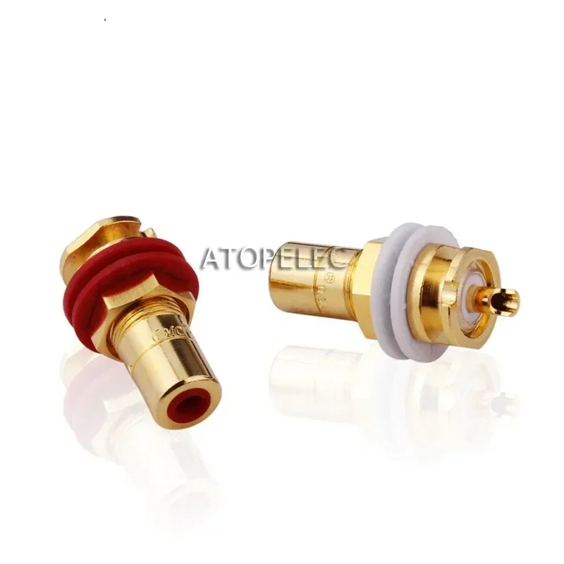 1 pair CMC 816 WU Gold Plated Brass RCA Jack Female Socket Connector for HiFi Audio CD AMP Panel Chassis Mount