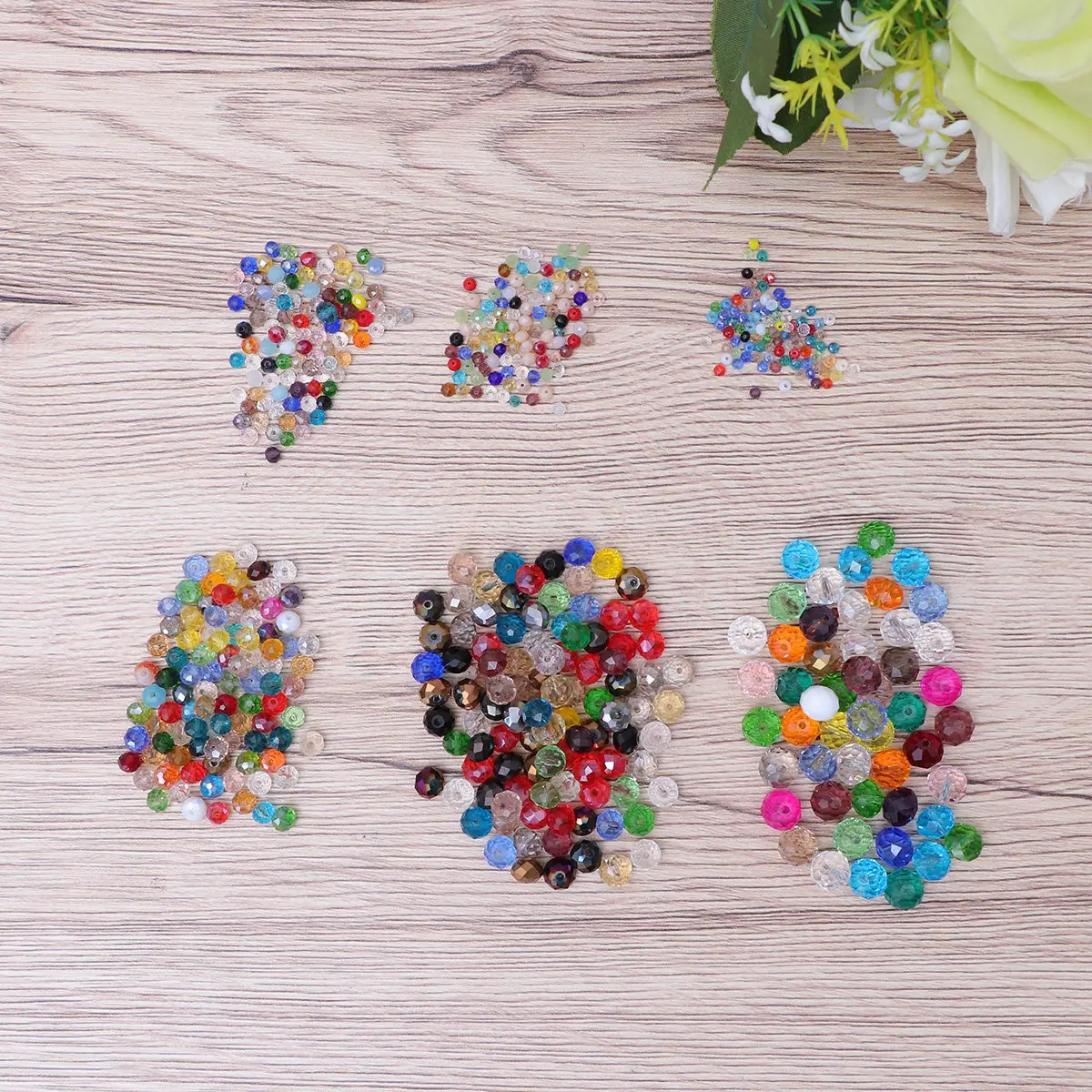 

550Pcs DIY Crystal Beads Set Colorful 2-10Mm Bicone Loose Spacer Beads Jewelry Making Accessories for Bracelets Necklaces