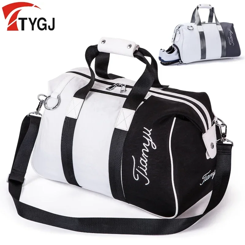 TTYGJ Nylon Golf Bags Portable Big Capacity Golf Clothing Bag with Shoulder Strap Lightweight Travel Pack Independent Shoe Layer