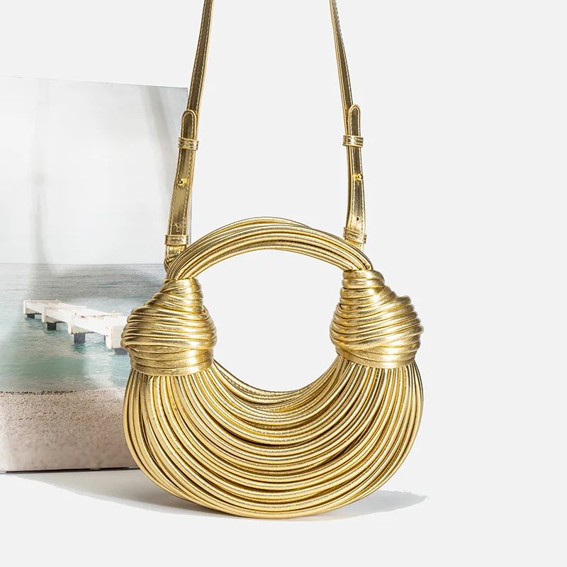 

New Fashionable Creative Women's Handbag Cross-border Style Hand-woven Label Bread Bag Underarm Bag Crossbody Clutch Purse Bags