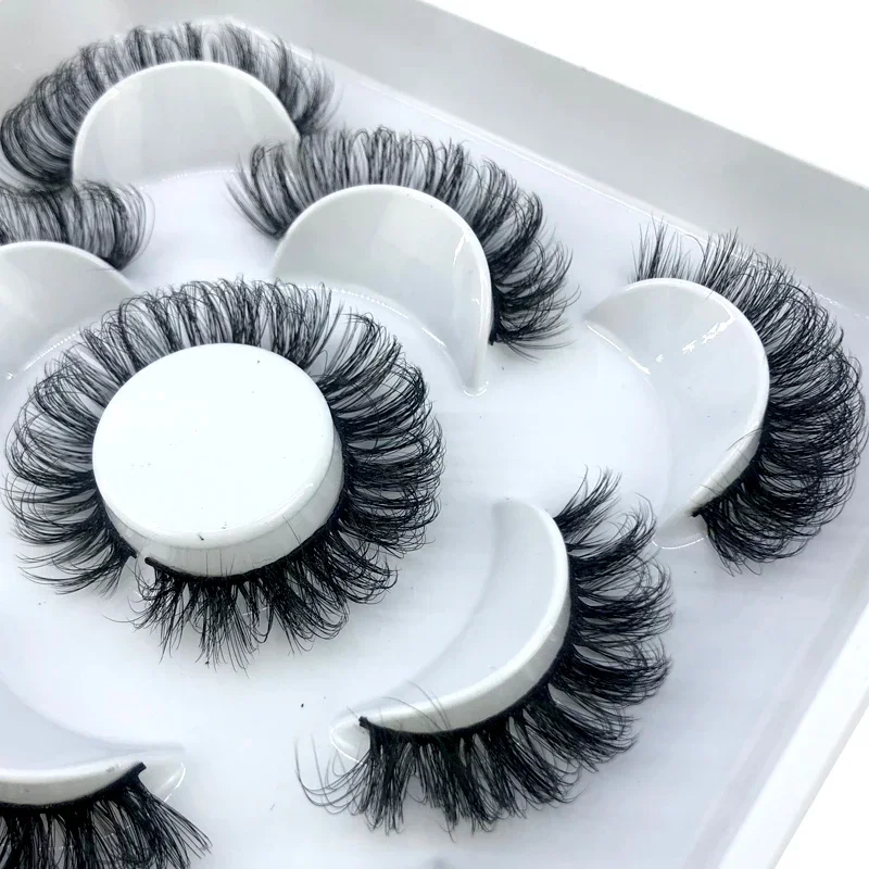 New5 Pairs Fluffy Lashes 8-25mm 3D Mink Lashes Long Thick Natural False Eyelashes Wholesale Lashes Vendors Makeup Mink Eyelashes view 4