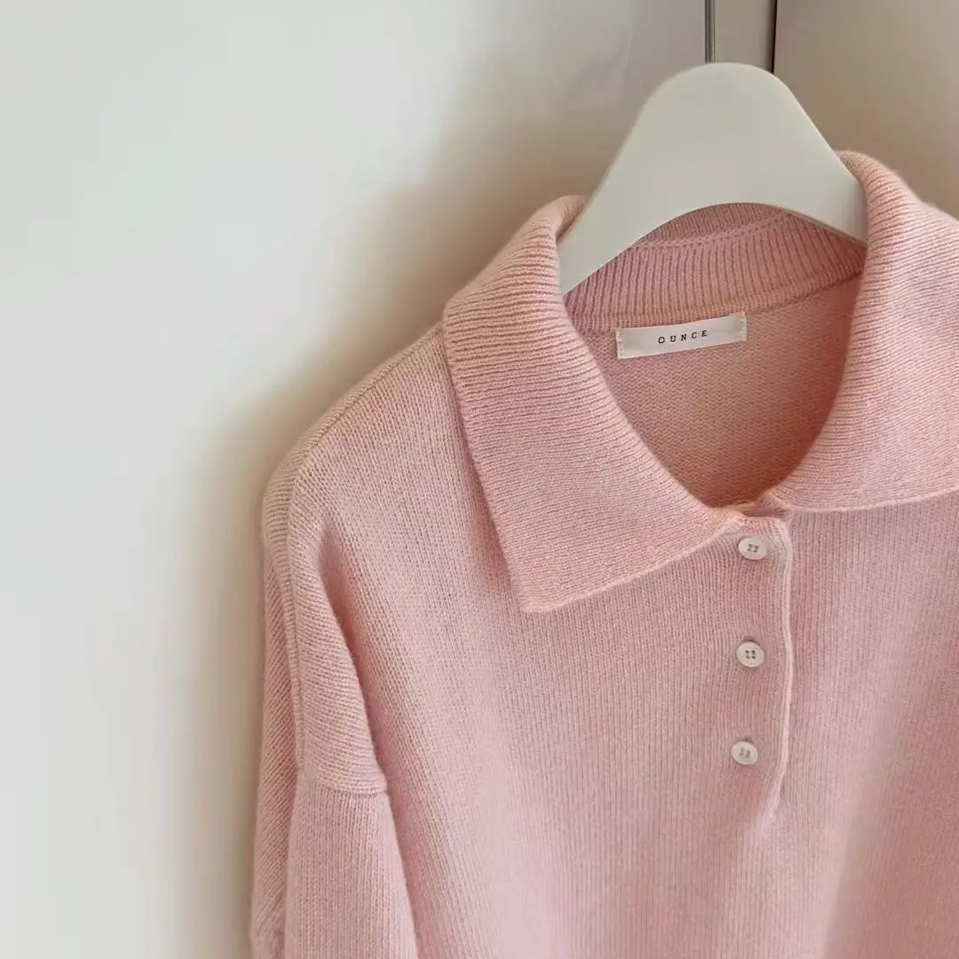 

Loose Knitted Wool Camere Sweater Overhead Sle Dongda Gate Ounce Vintage Knitwear Soft Thiened Autumn Winter Women...