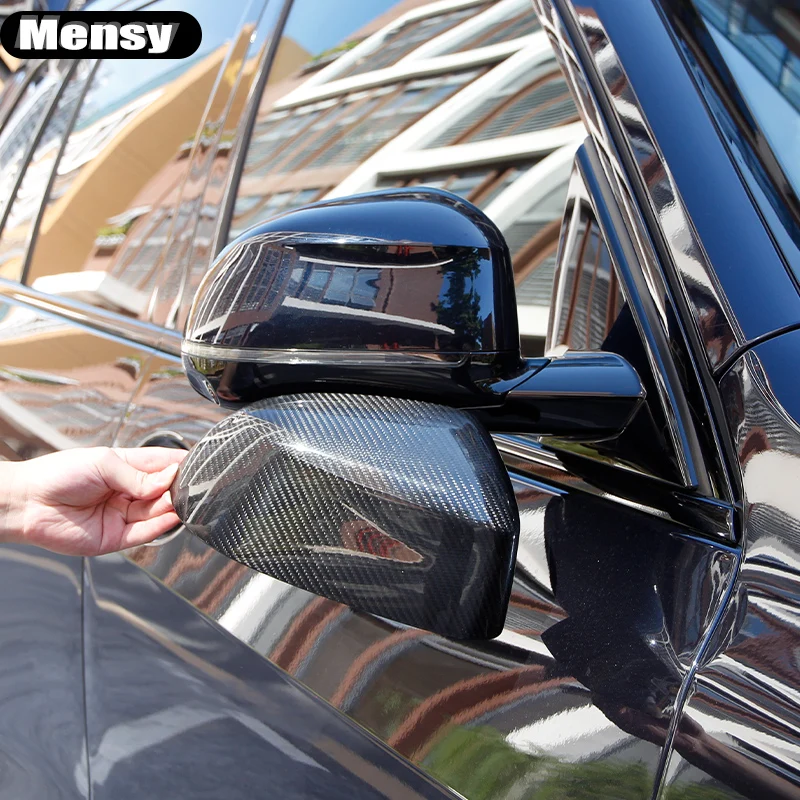 

Real Carbon Fiber Rearview Side Mirror Cover Caps For BMW X5 F15 G05 2014-2022 Auto Exterior Accessories