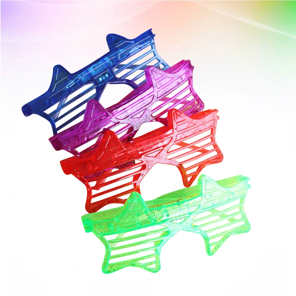 

12 Pcs Star Shape Flashing Shutter Glasses Party LED Blinds Glowing Pentagram Mask