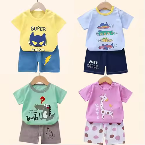 2PCS Children's Sets mother Kids Clothes Boys Girl T-shirt Shorts Summer Cotton Short sleeve Baby Children Clothing Toddler Suit - Image 5