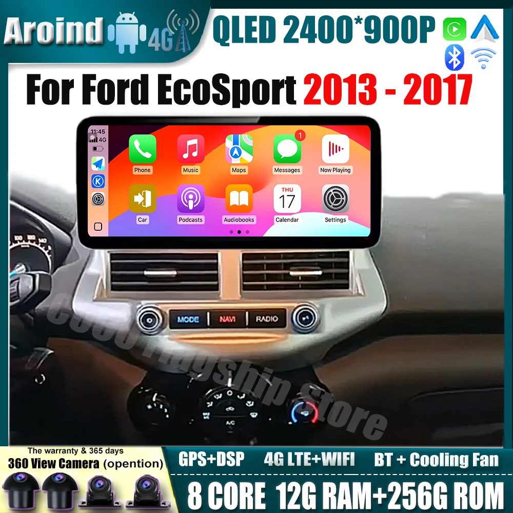 

12.3Inch Car Radio for Ford EcoSport 2013 2014-2017 Multimedia Video Player Navigation GPS Car Accessories 4G LTE WIFI Bluetooth