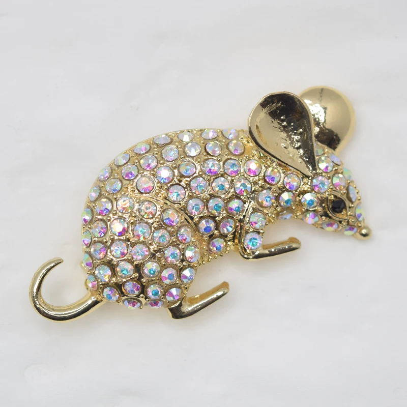 

12 шт./лот, оптовая продажа, изысканная креативная брошь в виде мыши, булавка для мыши со стразами, броши, ювелирные изделия, подарочные аксессуары C101940