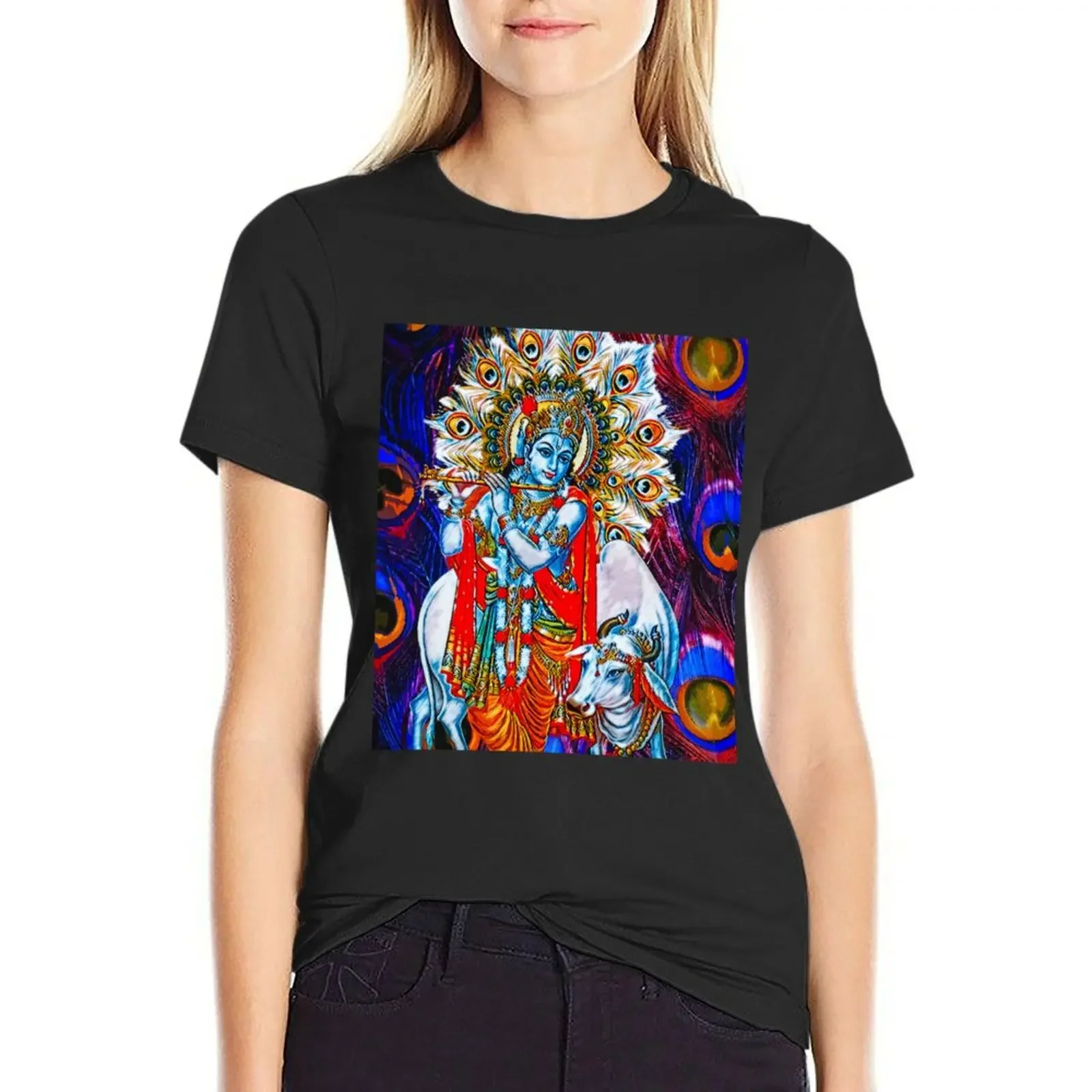 

Hare Krishna T-Shirt Female clothing sweat cute clothes t shirts for Women graphic