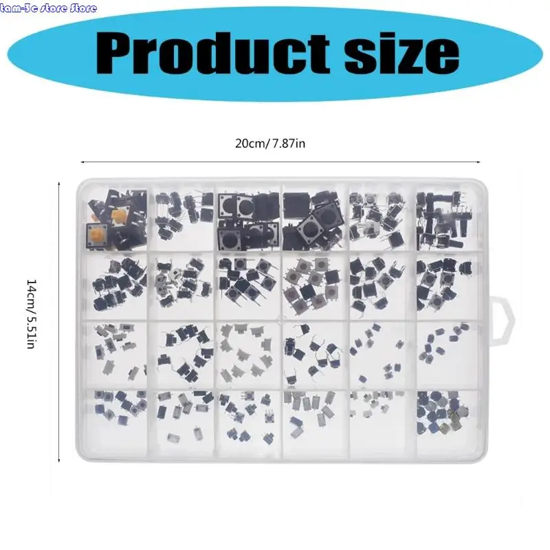 D0UA 250pcs Micros Sakelar Sakelar sesaat 25 Varietas beragam ukuran untuk proyek DIY