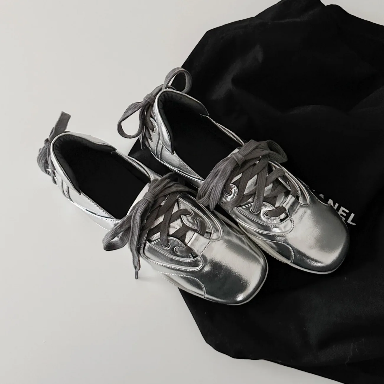 

Luxury Lambskin Flats | Leather Trimmed & Paneled Suede Upper | Elegant Back Lacing Details | Secure Lace-Up Closure