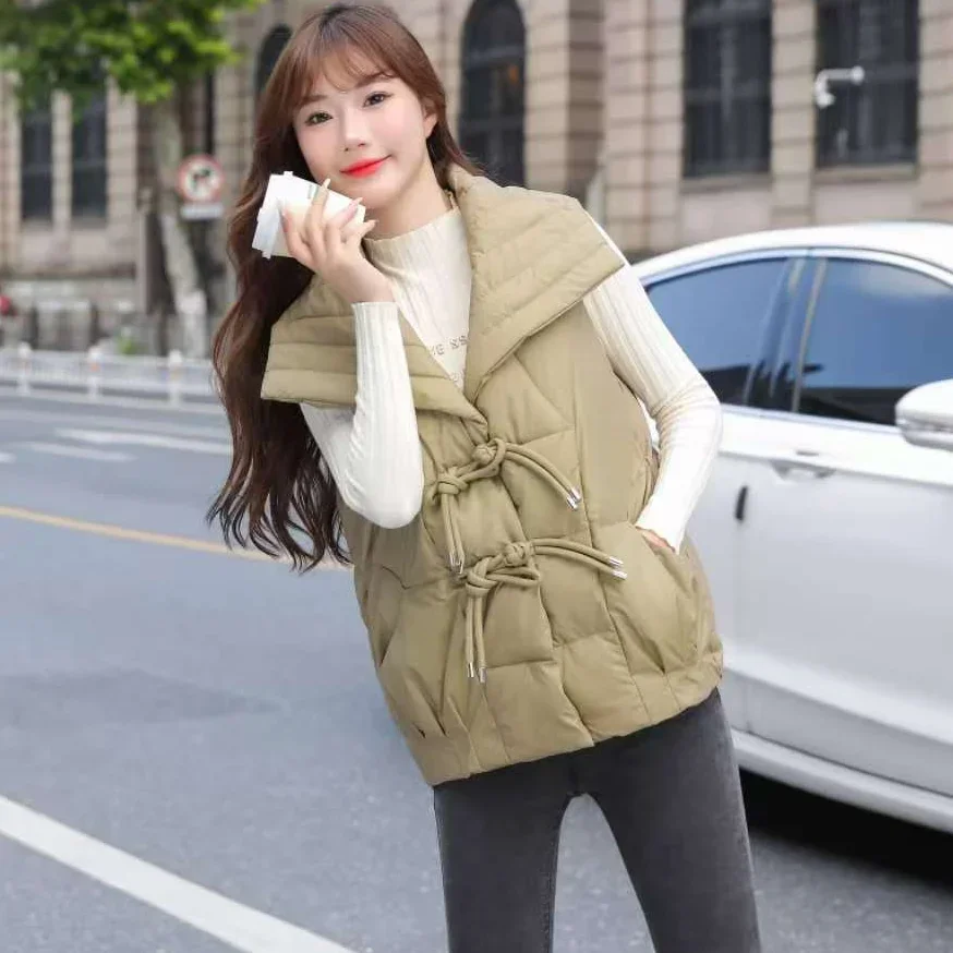 

Новый женский жилет на осень и зиму 2025 года, свободный пуховый хлопковый жилет для поездок на работу