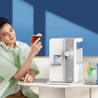 YIMI Water Dispenser with Ice Maker 2 in 1 Machine Self Cleaning Instant Hot Cold Water Automatic Ice Maker for Office Home 220V