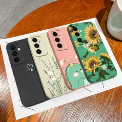 For Samsung Galaxy S24 FE Case Lovely Dinosaur Liquid Silicone Soft Cases Shockproof Phone Cover For Samsung Galaxy S24FE Fundas
